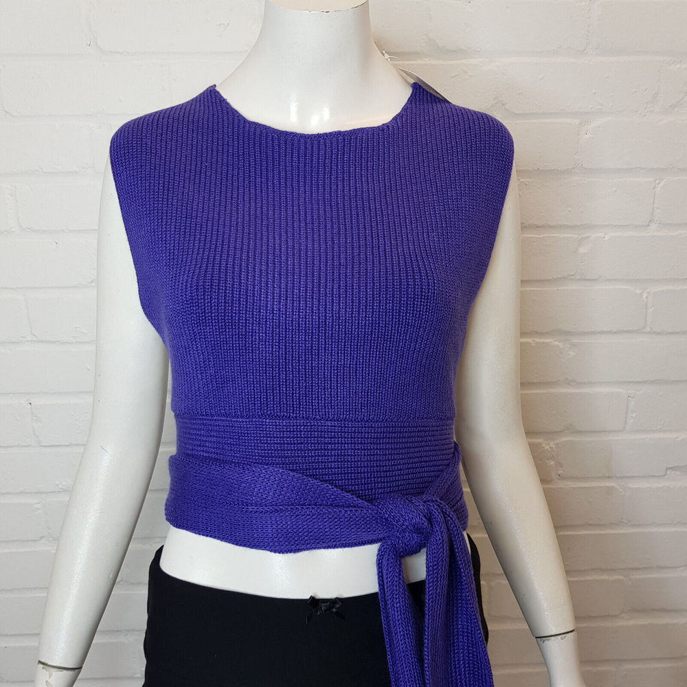 Free People Beach Orchid Convertible Tank Top Medium UK 12 Purple Knit Halter BN - Picture 2 of 10